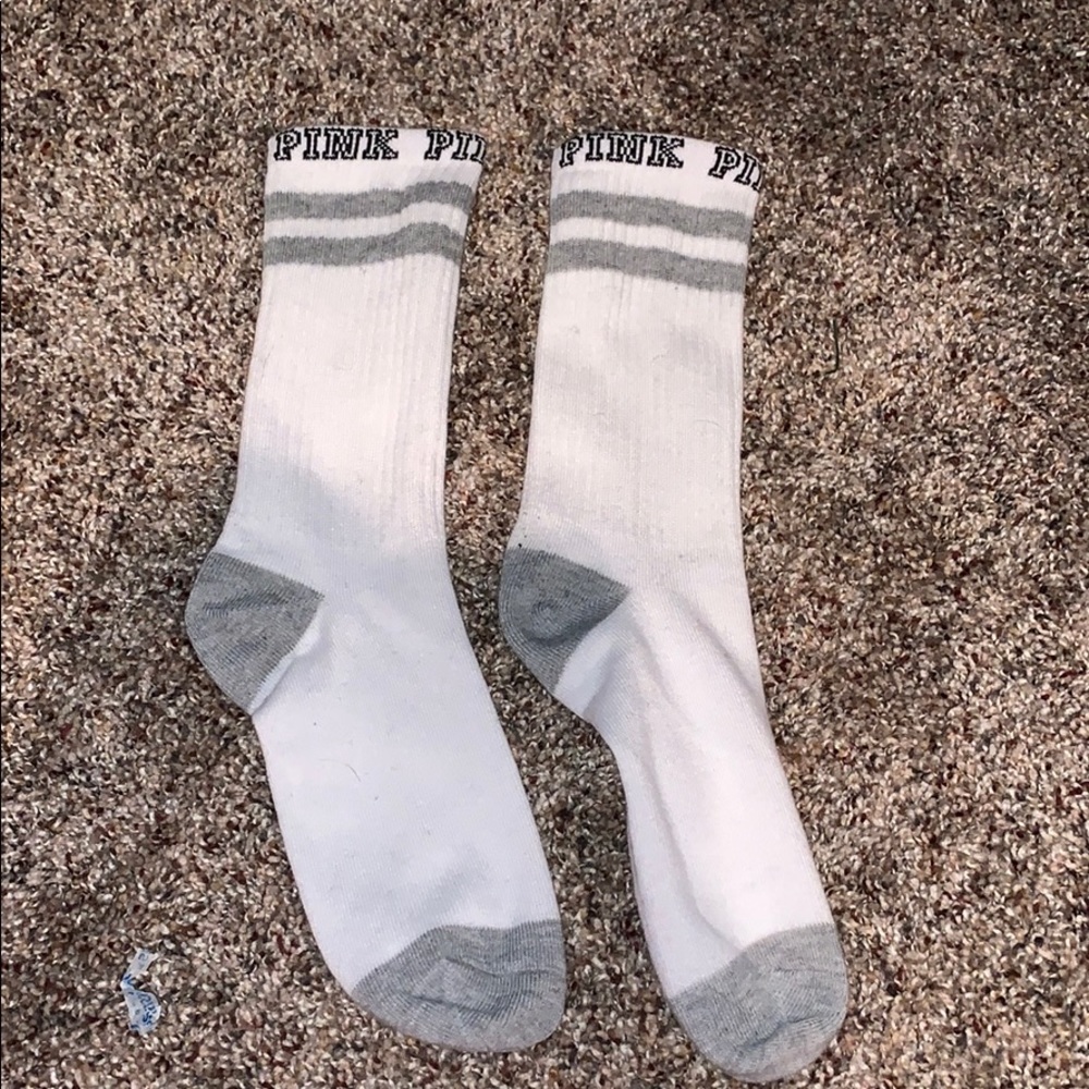 Pink crew socks